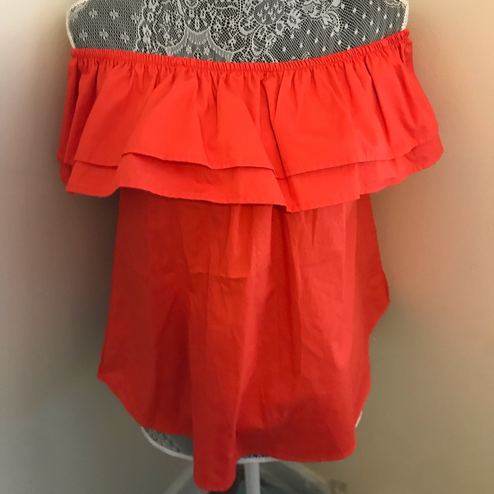 Penelope Project Womens Coral Off Shoulder Blouse